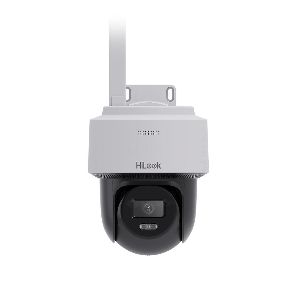 Camera supraveghere IP wireless WiFi PT Hikvision HiLook PTZ-N2C400I-W(W), 4 MP, IR 30 m, slot card, 2.8 mm, microfon, difuzor, detectie miscare, Montaj