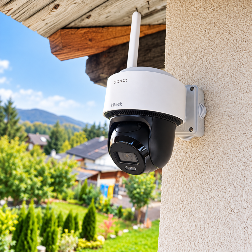 Cameră de supraveghere HiLook Hikvision Wi-Fi 5 MP montată la exterior în Câmpulung Moldovenesc, Suceava